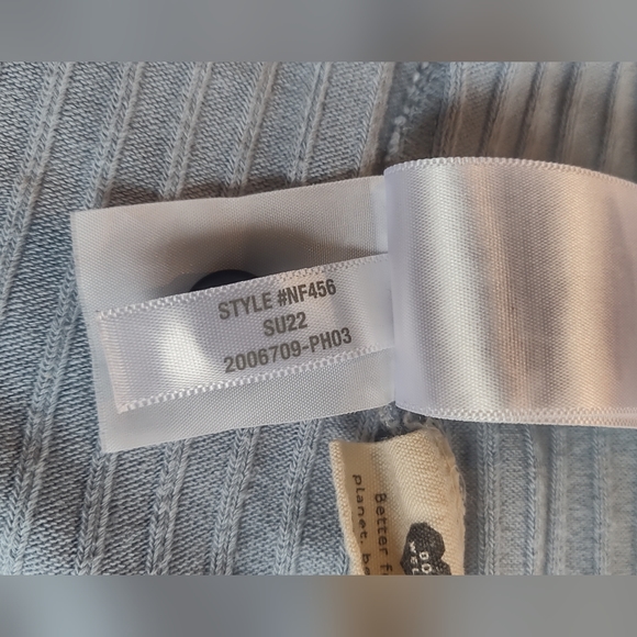 MADEWELL‎ Ribbed Button-Front Crop Tank Terrace Blue Small Square Neckline - Picture 3 of 12